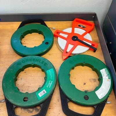 Lot 1213 Steel fish tapes and measuring tape