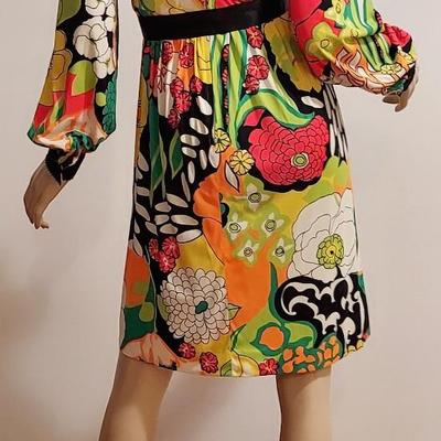 Vtg 60s Timeless Flower Power Creation by Marion Rigney Ltd dress