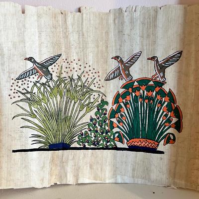 2 Vintage Egyptian Classic Papyrus Paintings