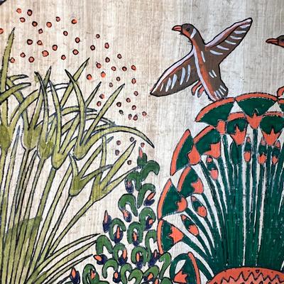 2 Vintage Egyptian Classic Papyrus Paintings