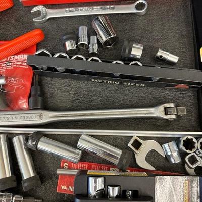 Lot 1232 miscellaneous tools, including craftsman, socket set