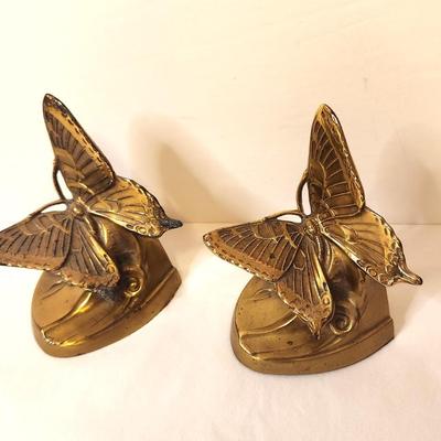 Lot #1 Vintage Brass Butterfly Bookends