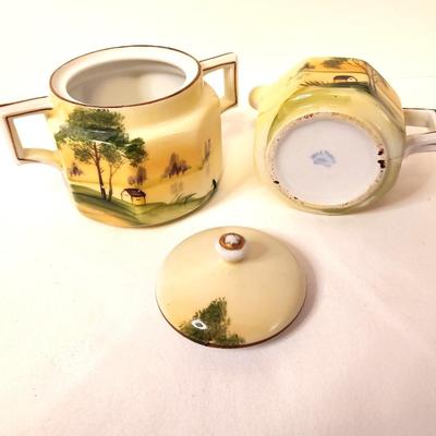 Lot #10 Vintage Nippon Hand Painted Cream and Sugar