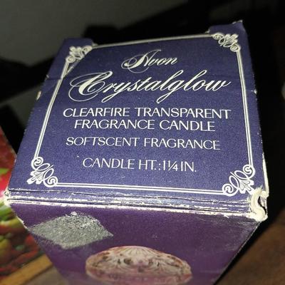 VINTAGE CRYSTALGLOW CANDLE-CRYSTALPOINT "COTILLION" COLOGNE-HEARTSIDE CREAM SACHET-MORE