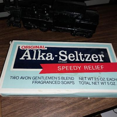 VINTAGE FARMERS THERMOMETER-ALKA SELTZAR SOAPS-DOLPHIN-LOCOMOTIVE