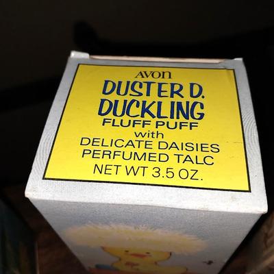 VINTAGE DUCKLING FLUFF PUFF TALC-MUSHROOM-POODLE-ROLL A HOOP-LOVE MUG