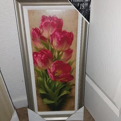 NEW TWO FRAMED FLORAL ART