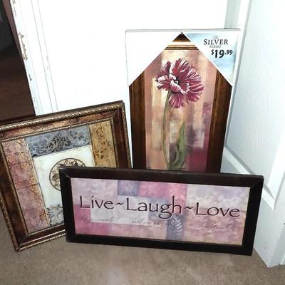 THREE FRAMED ARTWORK