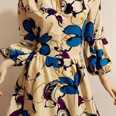 Vtg Iconic Amazing Hawaiian Maxi Hostess Gown by Sydney. Honolulu