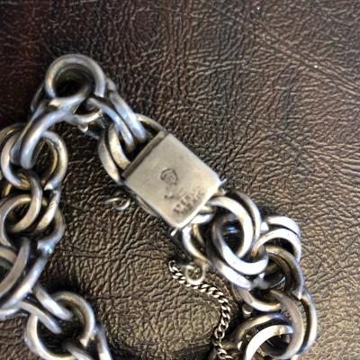 ANTIQUE 1886 8 REALES MEXICAN LIBERTAD STERLING SILVER BRACELET
