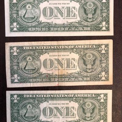 3 SERIES 1963 B $1 BILLS