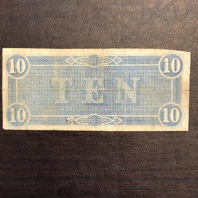 1864 CONFEDERATE STATES OF AMERICA, $10 BILL