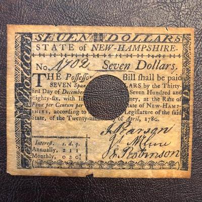 1780 REVOLUTIONARY WAR $7 BILL