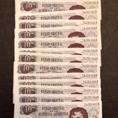 LARGE BANCO CENTRAL DE LA ARGETINA BANK BILL LOT