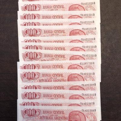 LARGE BANCO CENTRAL DE LA ARGETINA BANK BILL LOT