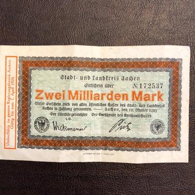 1923 ZWEI MILLIANDEN MARK BANK NOTE