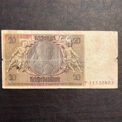 1929 NAZI-20 REICHSMARK BANK BILL