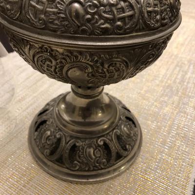 SILVER HURRICANE LAMP