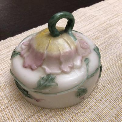HAND PAINTED MILK GLASS PIECES