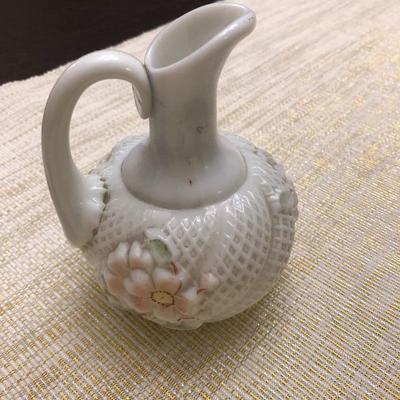 HAND PAINTED MILK GLASS PIECES