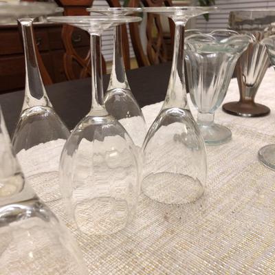 ICE CREAM GLASSES AND WINE GLASSES