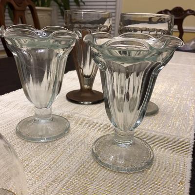 ICE CREAM GLASSES AND WINE GLASSES