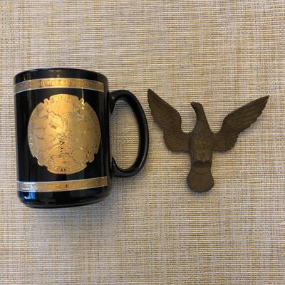 BRASS EAGLE AND NRA COLLECTIBLE MUG