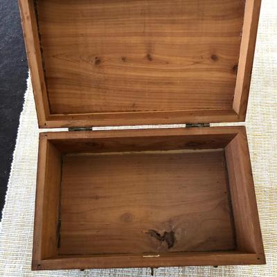 POLISHED BURLWOOD CLOCK AND SMALL CHEST