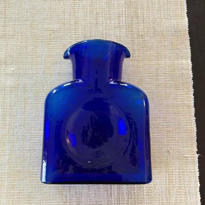 BLENKO COBALT BLUE TWO-SPOUT PITCHER