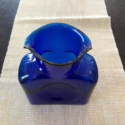 BLENKO COBALT BLUE TWO-SPOUT PITCHER