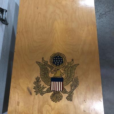 MCM COFFEE TABLE WITH HAND-PAINTED USA EAGLE