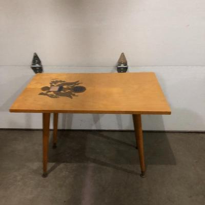 MCM COFFEE TABLE WITH HAND-PAINTED USA EAGLE