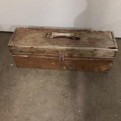 OLD WOODEN COVERED WAGON BOX / TOOL BOX