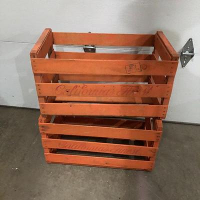 2 WOODEN CANTELOPE CRATES