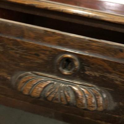 ANTIQUE 8-FOOT LAW TABLE / DESK W/ 4 DRAWERS