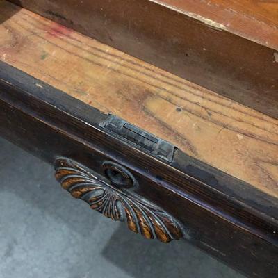ANTIQUE 8-FOOT LAW TABLE / DESK W/ 4 DRAWERS