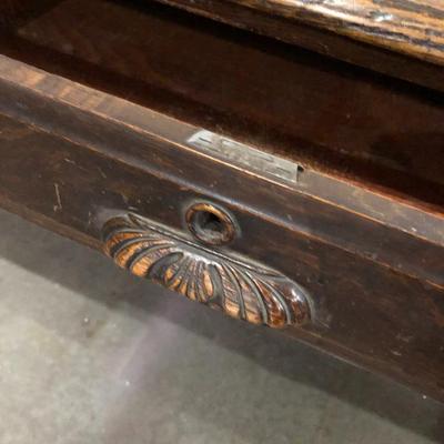 ANTIQUE 8-FOOT LAW TABLE / DESK W/ 4 DRAWERS