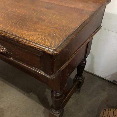 ANTIQUE 8-FOOT LAW TABLE / DESK W/ 4 DRAWERS