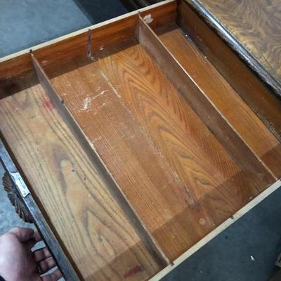 ANTIQUE 8-FOOT LAW TABLE / DESK W/ 4 DRAWERS