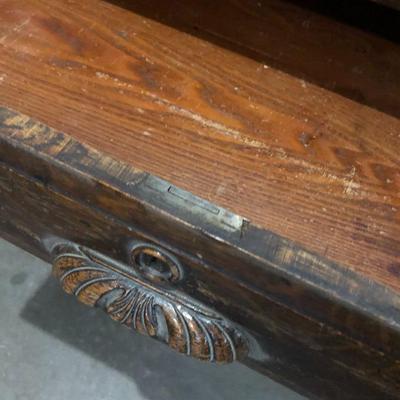ANTIQUE 8-FOOT LAW TABLE / DESK W/ 4 DRAWERS