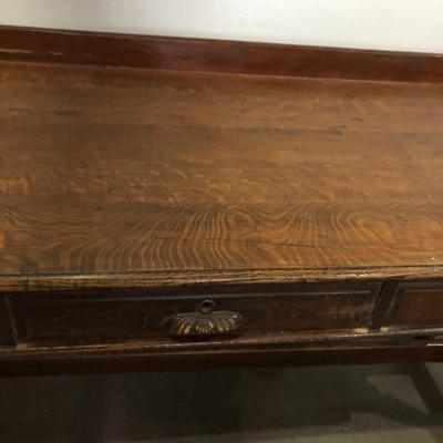 ANTIQUE 8-FOOT LAW TABLE / DESK W/ 4 DRAWERS