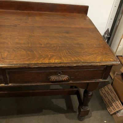 ANTIQUE 8-FOOT LAW TABLE / DESK W/ 4 DRAWERS