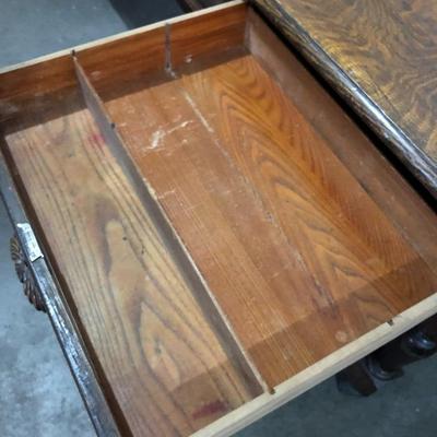 ANTIQUE 8-FOOT LAW TABLE / DESK W/ 4 DRAWERS