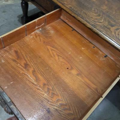 ANTIQUE 8-FOOT LAW TABLE / DESK W/ 4 DRAWERS