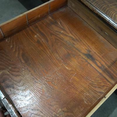 ANTIQUE 8-FOOT LAW TABLE / DESK W/ 4 DRAWERS