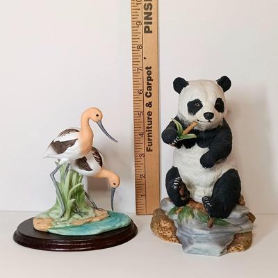LOT8-O: Collection of 3 Andrea by Sadek Wildlife Figurines - Panda, Puma and American Avocets