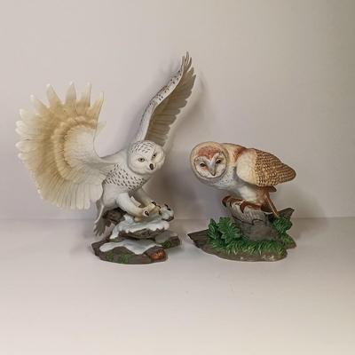 LOT 17-O: Set of Two Lenox Porcelain Owls- Snowy Owl and Barn Owl