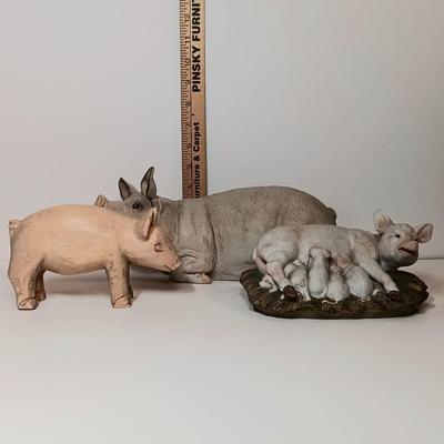 LOT20-O: Collection of Pig Figurines including a Homco Porcelain Figure and More