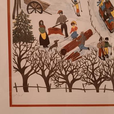 LOT 24UH: Winter Scene by Garthe Gille Signed and Numbered Lithograph