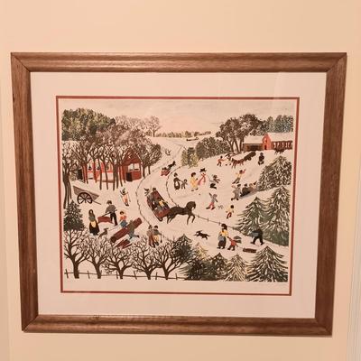 LOT 24UH: Winter Scene by Garthe Gille Signed and Numbered Lithograph